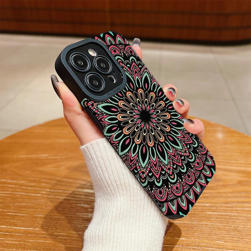 Vertical Grain Leather Shell Fashion Printed Patterned Soft Silicone Case with Camera Lens Full Protection for iPhone