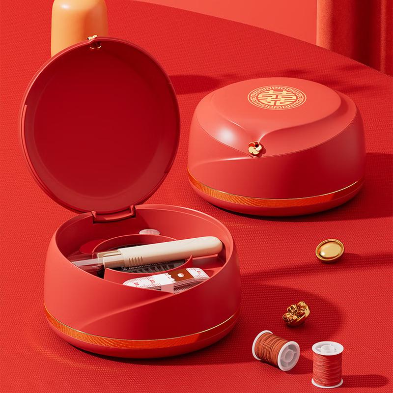 Двухъярусный китайский красный швейный ящик