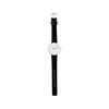 ARNE JACOBSEN BANKERS 53101-1601 Watch, 34mm, Scandinavian Design, Water Resistant (Quiet Design with No Second Hand), White with Black Leather Strap