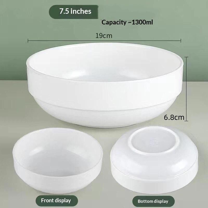 White Bowl Melamine Soup Bowl Round Porcelain Bowl Round Plastic Seasoning Bowl Rice Bowl Sugar Water Bowl