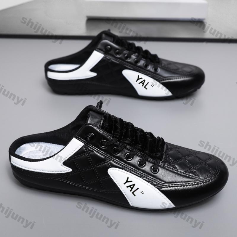 Fashion Men's Fashion Soft-soled Half Slippers Men Trendy Casual Shoes Soft Sole Non-slip Shoes New Outdoor Walking Shoes Zapatos Hombre