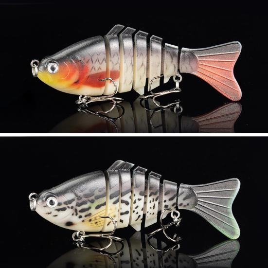 5Pcs Bionic Swimming Baits with Treble Hooks Realistic Looking Bright