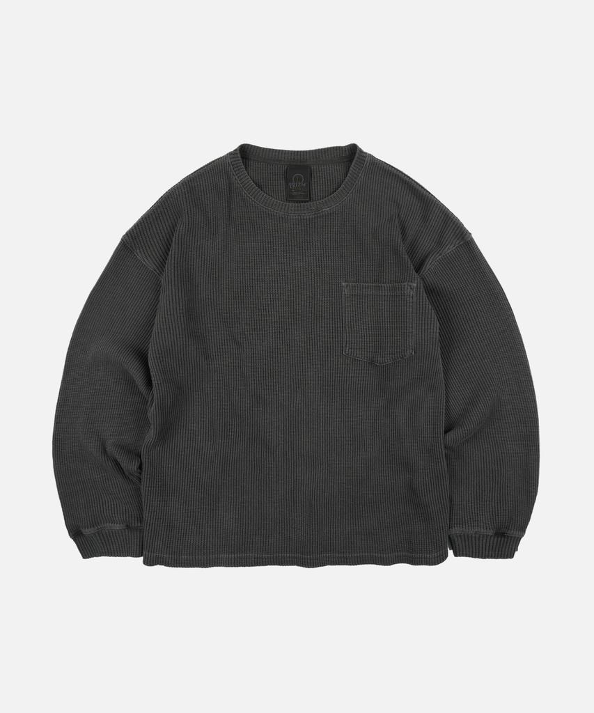 FRIZMWORKS Pigment Dyeing Waffle Pocket Tee _ Charcoal
