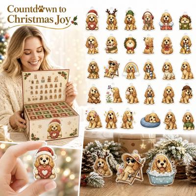 2026 Christmas Advent Calendar for Dog Lovers - 2D Acrylic Dog-Themed Countdown Calendar, Holiday Collectible Surprise Set