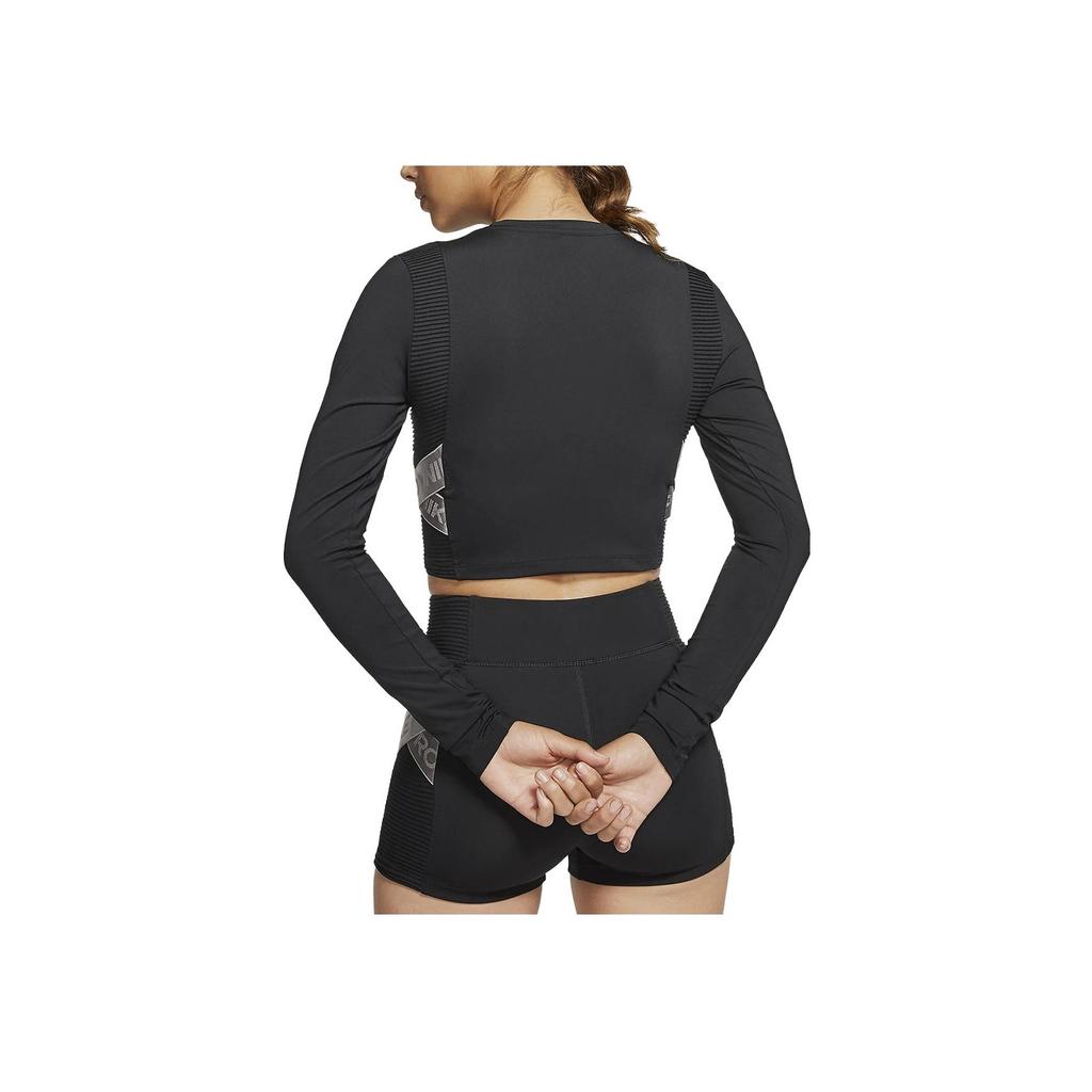 Nike Casual Training Crew Neck Long Sleeve T-Shirt Women Tops Black BV4135-010