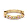 Pink CZ Eternity Band Women Wedding Ring  - 925 Sterling Silver Gold Vermeil