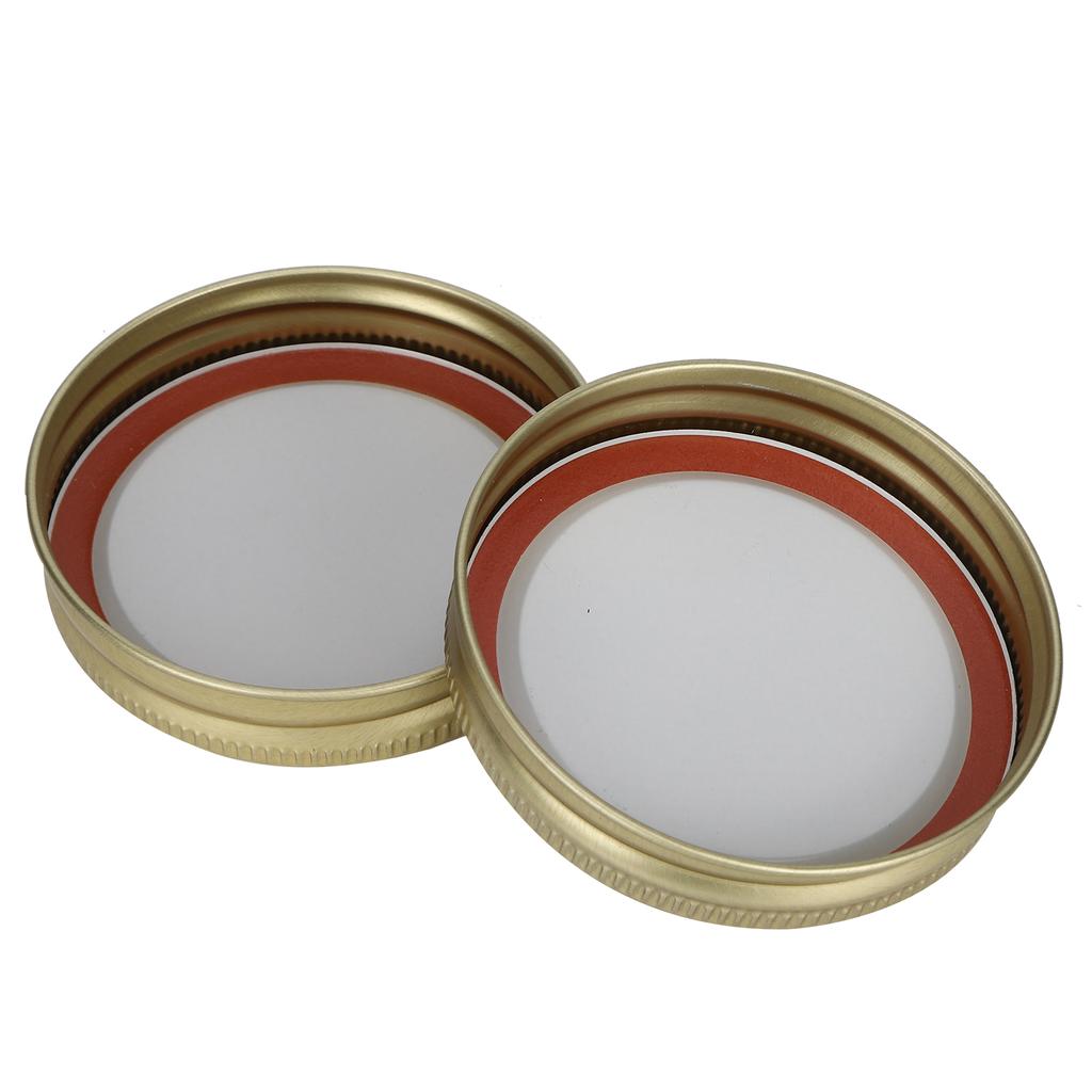 12 Stück 70mm Runde Regular Mouth Split-Type Einmachglasdeckel Behälter Abdichtungsdeckel für Gewürze Honig Einkochen(XH00176 Gold )