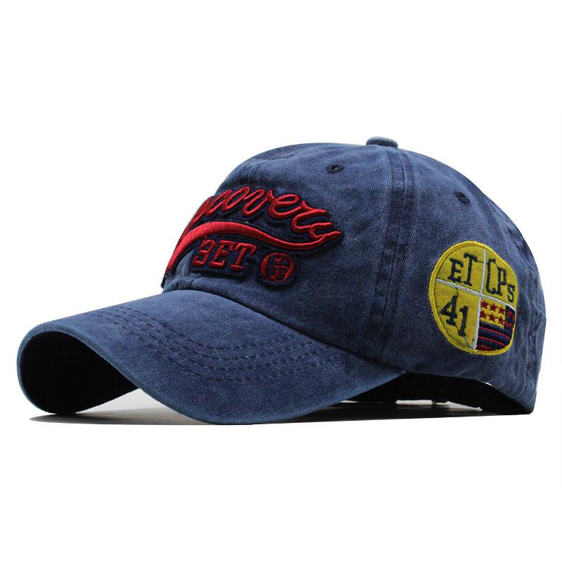 Cotton Washed Retro 3Et Embroidered Baseball Cap Outdoor Visor Summer, Denim Cap Men