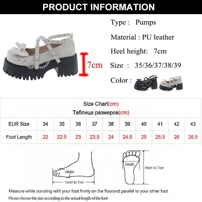 Y2K Rivet Ankle Strap Mary Janes Women 2024 New Chain High Heels Platform Pumps Woman Bowknot Thick Bottom Punk Gothic Shoes