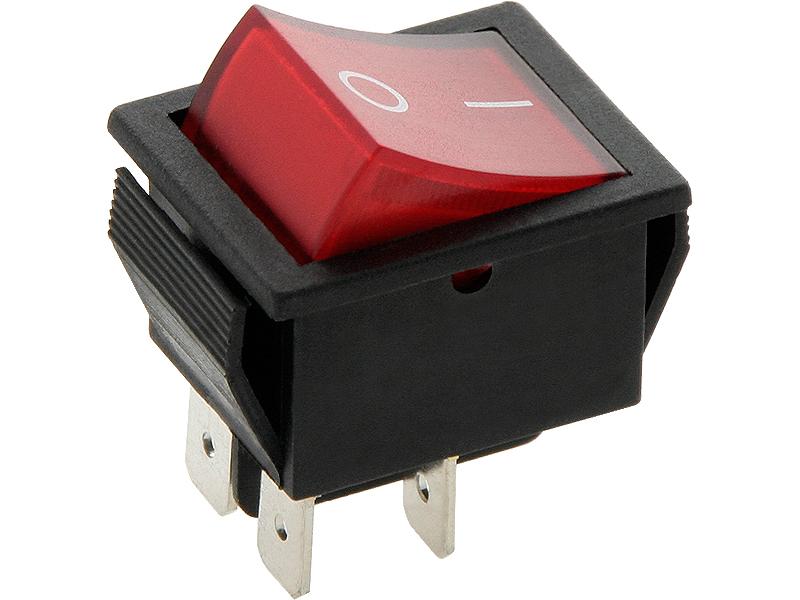 Illuminated Switch Large Red Dc 12V 35A