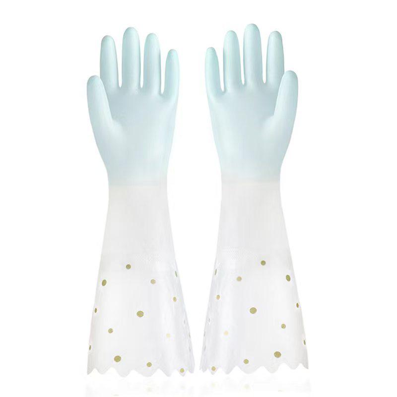 Extra Long Waterproof Dishwashing Gloves for Kitchen and Laundry, Jelly Color PVC