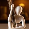 Abstract Human Sculpture 3D Printed Modern Test Tube Vase Holder for Fresh Dried Flowers Minimalist Desktop Figurine for Home Shelf Desk Living Room