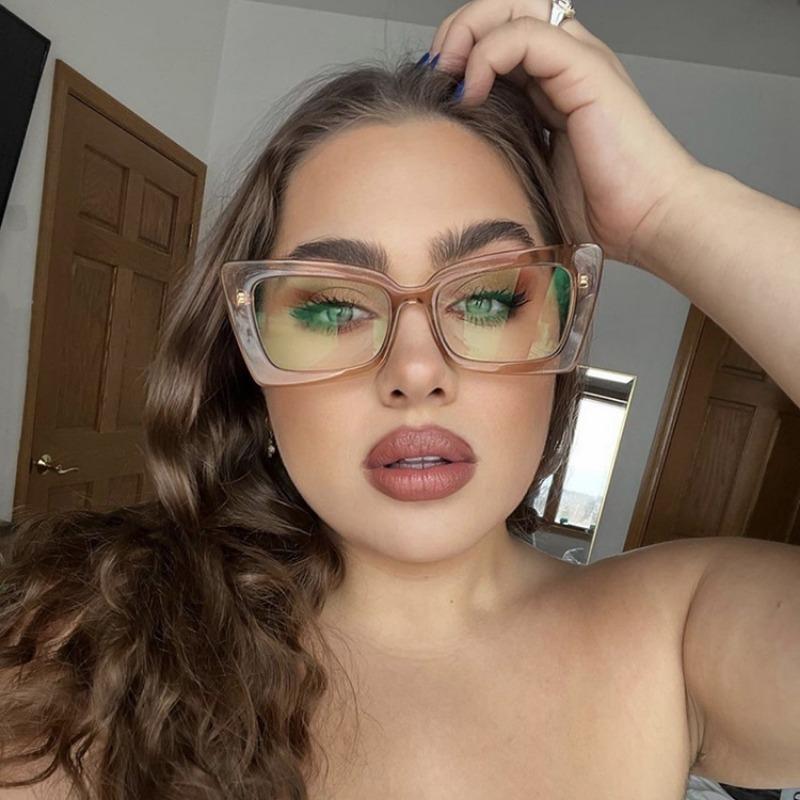 Fashion Square Eyeglasses Frames for Women Men Anti Blue Light Computer Glasses Rectangle Optical Cat Eye Eyewear