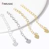 14/18K Gold Plated Brass Heart Tag Extension Chains Connectors For DIY Necklace Bracelet Jewelry Making Supplies Wholesale