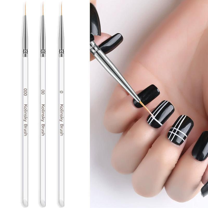 Nail Art Liner Brushes French Line Stripes Carving Brush DIY Drawing Pen UV Gel Brushes Painting Manicure Nail Tool Sets