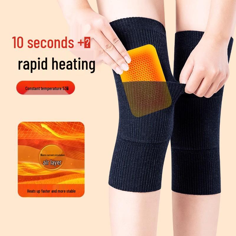 Unisex Cashmere Knee Warmers: Heated Autumn/Winter Protection for Middle-Aged and Elderly
