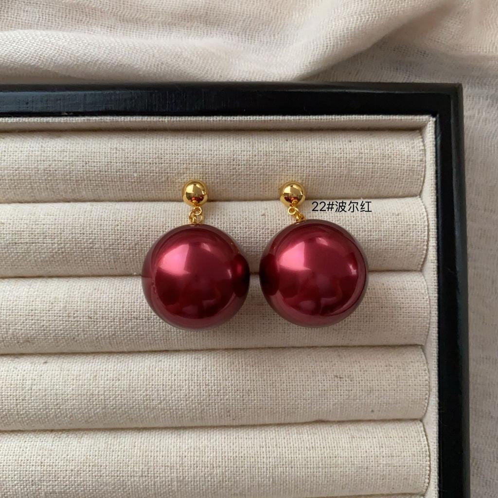 Simple Pearl Earrings Large Earrings Stud Earrings Versatile Fashion Women High-End Celebrity Temperament Light Luxury Earrings