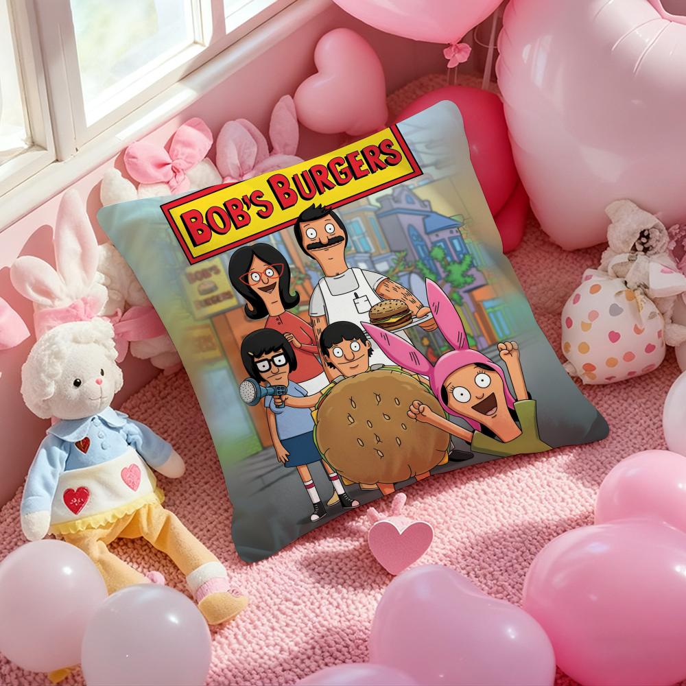 Bobs Burgers Anime Cushion Cover Pattern Printed Pillowcase For Living Room Sofa Cushion Cover & Bedroom Decor