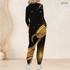 Women Plus Size Printed Nurse Scrub Set V Neck Long Sleeve Top With Pockets Long Pants