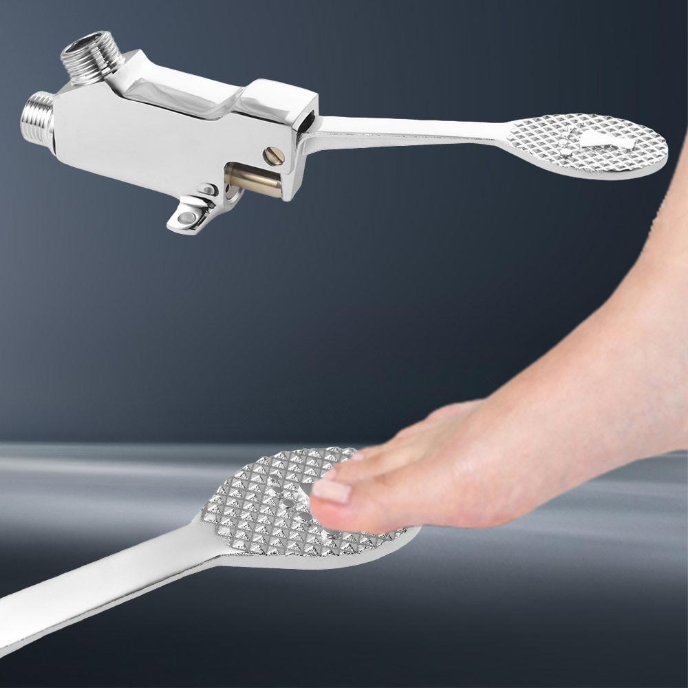 Foot Operated Foot Control Valve Versatile Hands-free Pedal Water Faucet Control Switch Copper Easy Installation Silver
