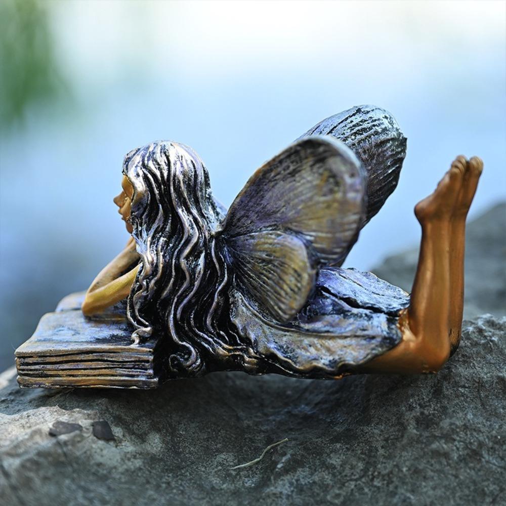 Handmade Fairy Figurines Funny Fairy Desktop Ornament Creative Angel Girl Statue Outdoor