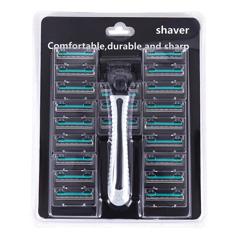 Rasierer Brandneues Design Herrenrasierer Rasieren zweilagiger Rasierer Wiederverwendbarer Rasierer Importierte Klinge Mehrwerkzeug Kopfwechsel Rasierklinge