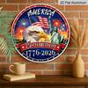 2D Flat 1pc America 250th Birthday 1776-2026 Patriotic Sign, Metal Wreath Round Sign, Decoration Plaque, Bedroom Door Decor, Outdoor Plaque & Wall
