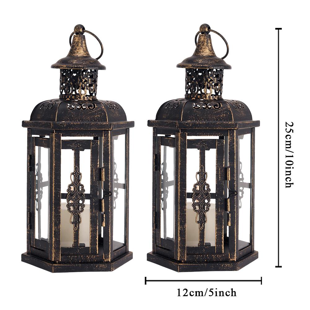 2Pcs Vintage Hanging Candle Holder Nordic Lanterns Candlestick Lantern Metal Candleholder Aesthetic Wedding Home Decoration