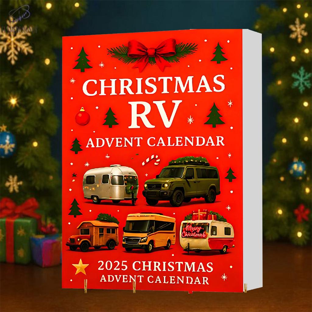 2D Flat Acrylic Mystery Box 24pcs Pendant With Airplane Box Funny Christmas Countdown Calendar