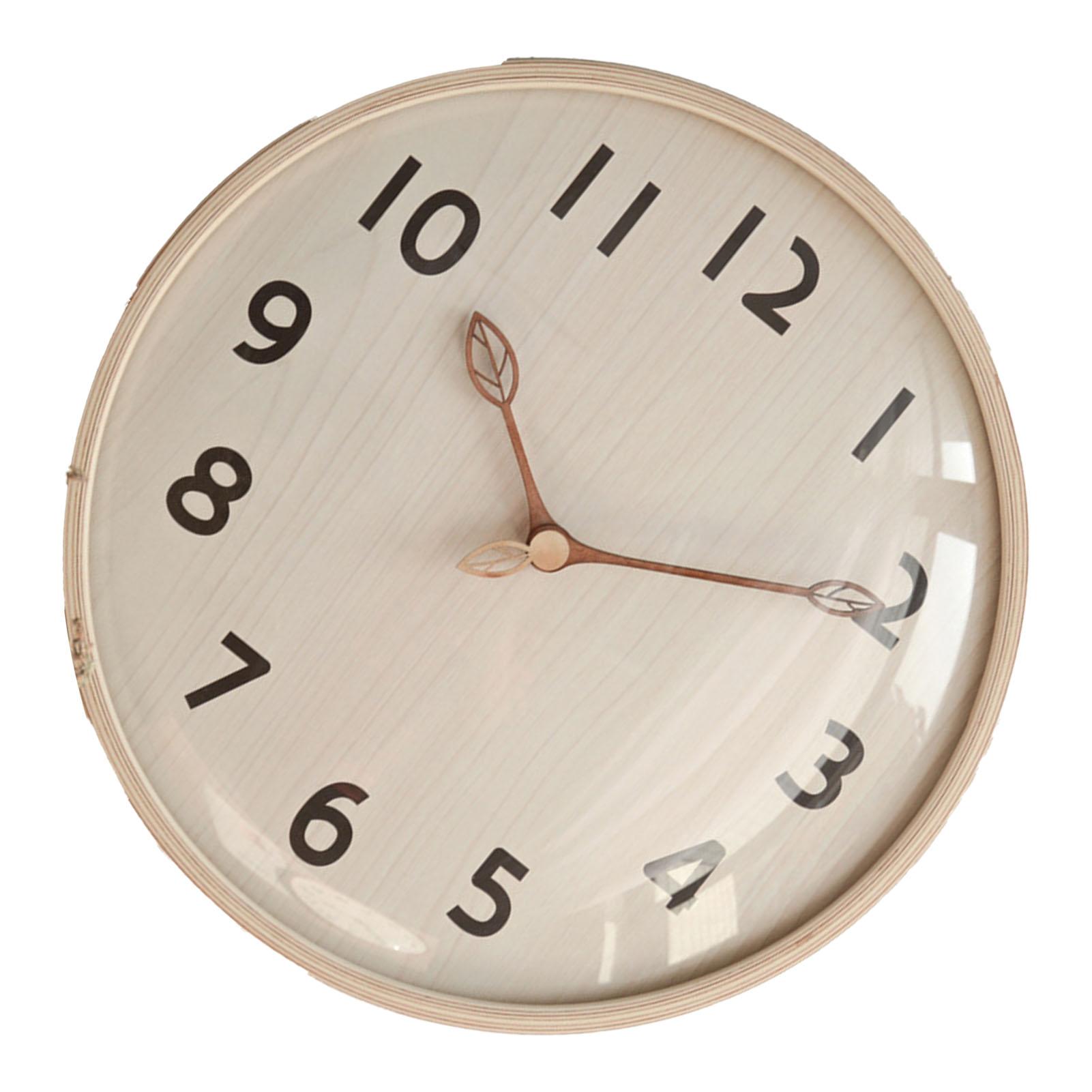 

Wood Wall Clock Retro Quiet Decorative 12 Inch Round Wall Clock for Home Bedroom Living Room Decor
