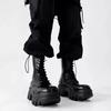 Fashion 2025 High Top Men's and Women's Platform Tank Long Tube Tide Big Head Inner Heightening Locomotive Bulldozer Boots