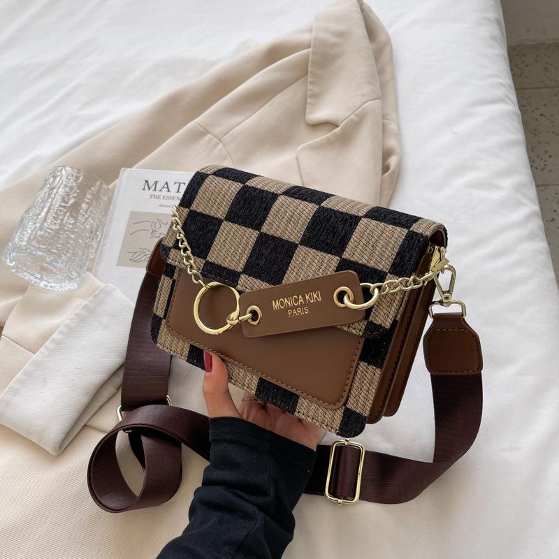 

Высококлассная маленькая сумка женская 2025 новая мода женская сумка через плечо универсальная нишевая ins текстура взрывная маленькая сумка коричневый