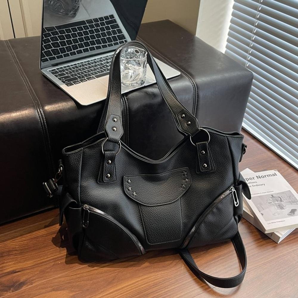 Women's Large PU Leather Shoulder Bag Fashion Tote Handbag