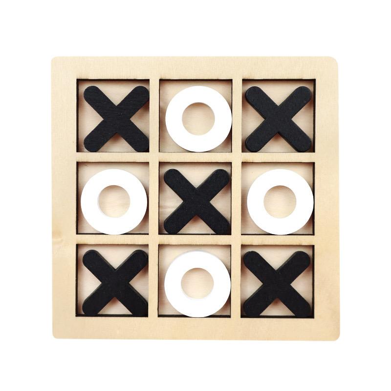 Wooden Tic Tac Toe Puzzle Game for Two Players Interactive Logic & Strategy Board Game Family Party Birthday Boys & Girls Gift
