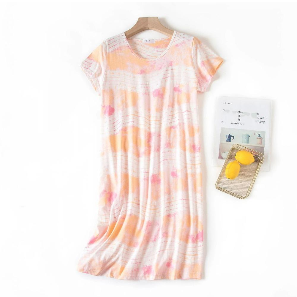 Fashion Casual Women Dress Short Sleeve Sleepwear Dresses Loose Fit Nightwear Home Clothes Nightie Loungewear Dresses