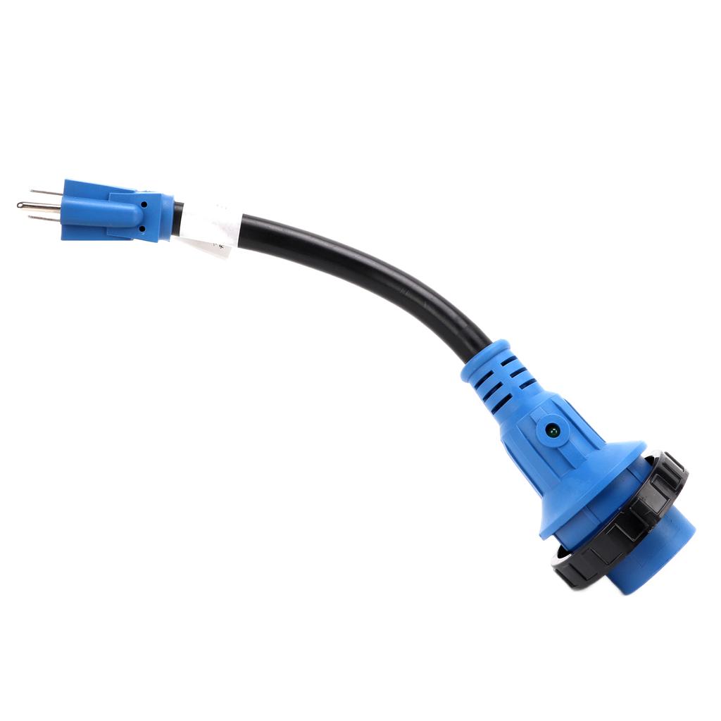 Wohnmobil-Stromkabelstecker, robust, 15-A-Stecker auf 30-A-Buchse, Wohnmobil-Adapter mit Drehverriegelung und LED-Anzeige (US-Standard)
