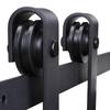 Sliding Door Track Kit, Max. 100 kg Load Capacity, Metal, Black, 2 m, Black