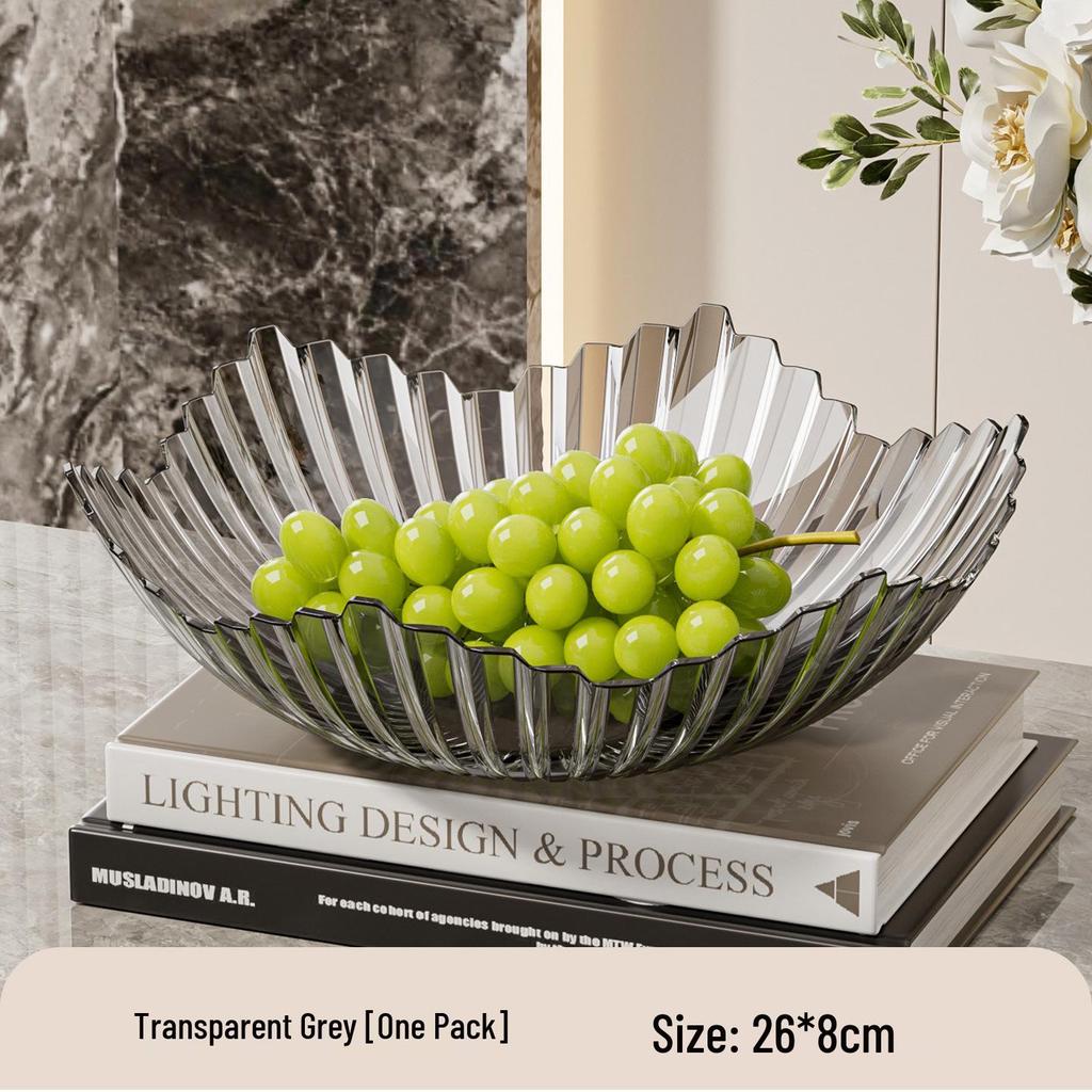 Nordic Style Crystal Fruit Bowl - Elegant Candy & Snack Display for Living Room Coffee Table