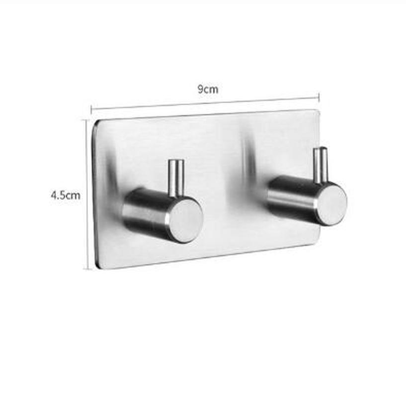 Natural Bamboo Stainless Steel Hook Wall Clothes Bag Headphone Key Hanger Kitchen Bathroom Door Towel Rustproof Shelf  WF