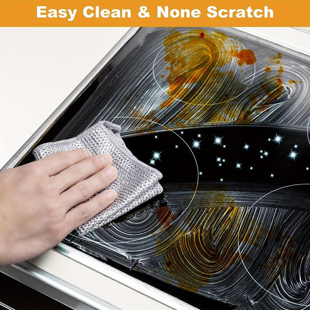 Multifunctional Metal Miracle Cleaning Cloth | Enlarged Metal Dishwashing Cloth, Kitchen Scrubbing Pad, Cleaning Cloth for Metal