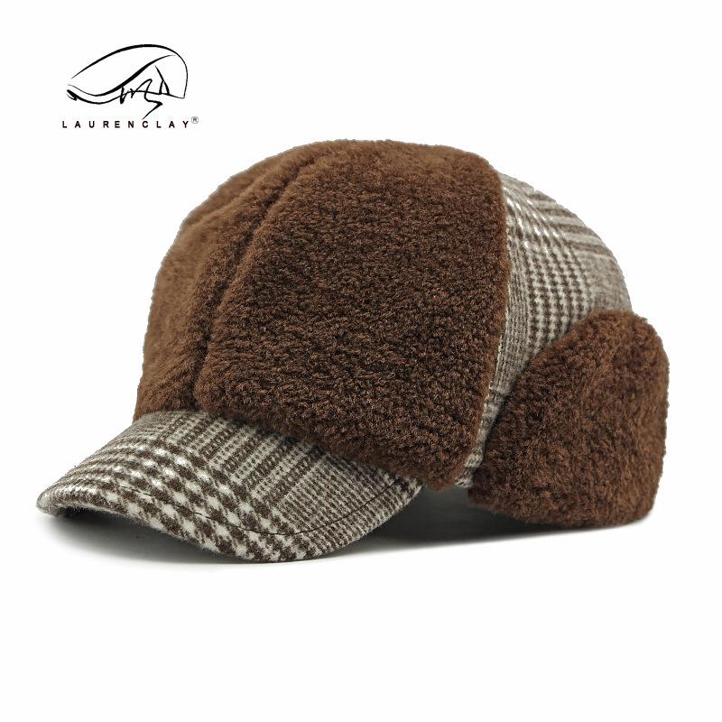 

Осень и зима новая шляпа женская утолщенная теплая шапка плюшевая бейсболка милая универсальная шляпа художника Head circumference about 55-59cm темно-коричневого