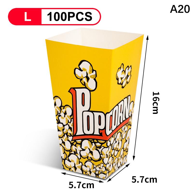Disposable Popcorn Buckets Container Holder Paper Cup Popcorn Boxes Packaging Box For Theme Birthday Party Decoration