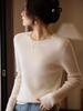 Women's 2025 Pure Wool Cashmere Round Neck Loose Knit Sweater Base Layer Top