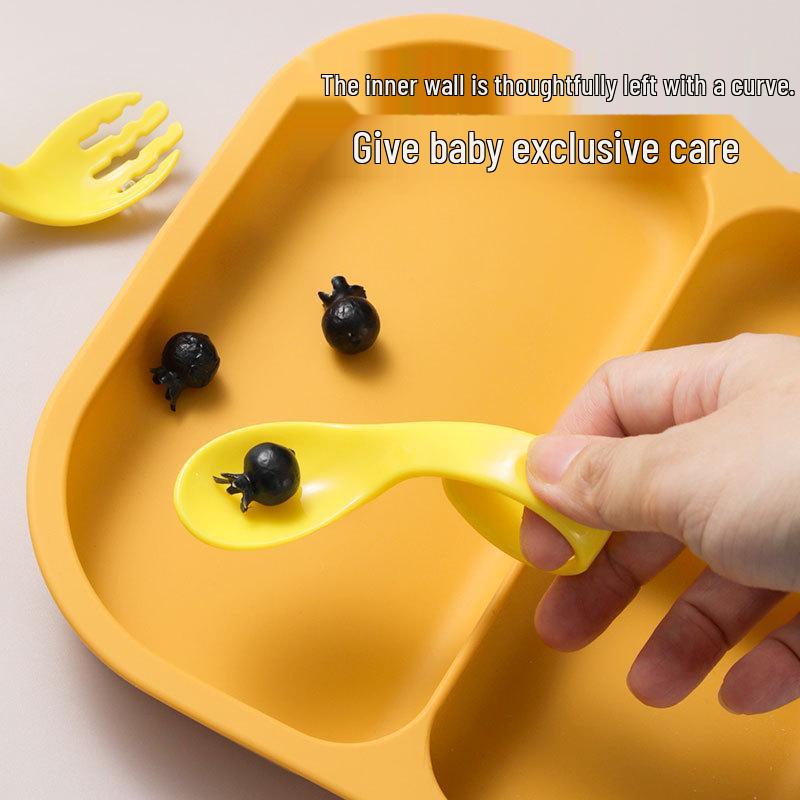 Baby Silicone Suction Plate - Divided, Drop-Proof Infant Feeding Tableware