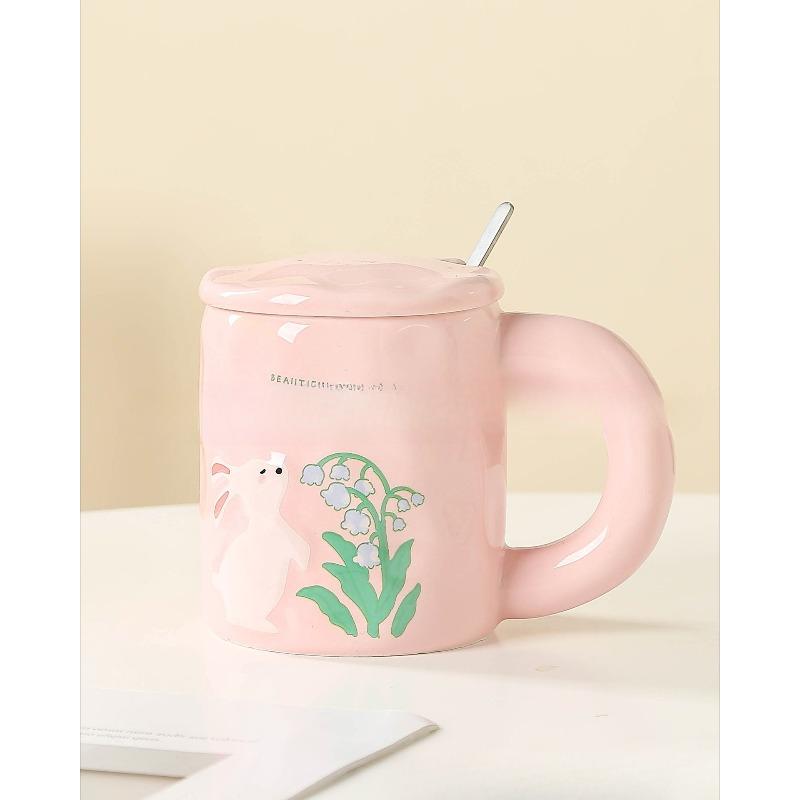 Zaječí hrnky  Roztomilé hrnky Domácí sklenice na vodu  Vysoká úroveň vzhledu Hrnky na kávu Ins Dívčí kancelářské snídaňové hrnky