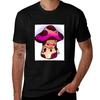 Mushroom with Crystal Necklace Colored TShirt Classic Print Short Sleeve Shirt
