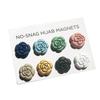 8 Pairs Hijab Magnetic Pins Colorful Camellia Shaped Brooch Versatile Scarf Buckle Jewelry Elegant Clips for Headscarves