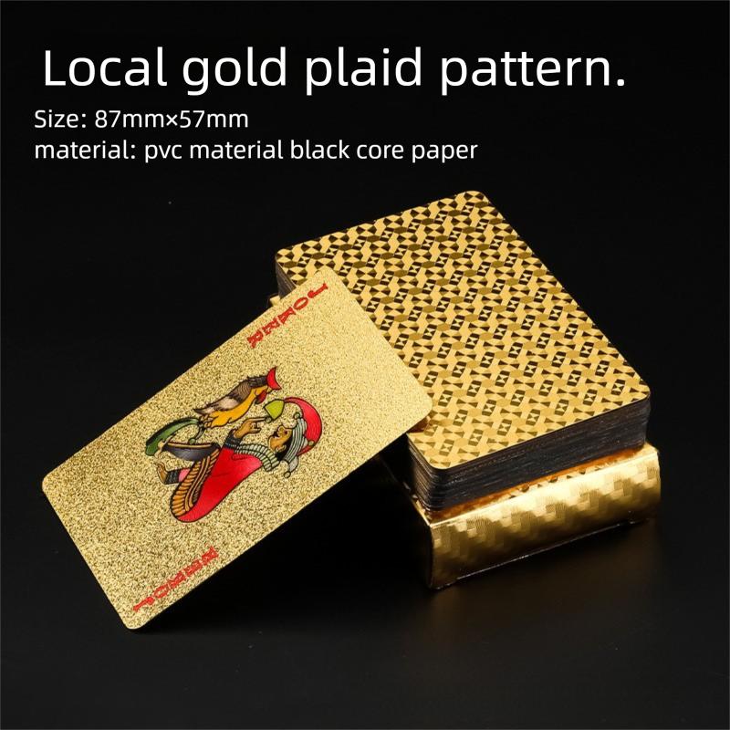 Goldfolien Poker PVC Spielkarten Wasserdicht Reißfest Verdickt Cool Gold Poker Karten Plastik Magische Karten Sammlerstücke