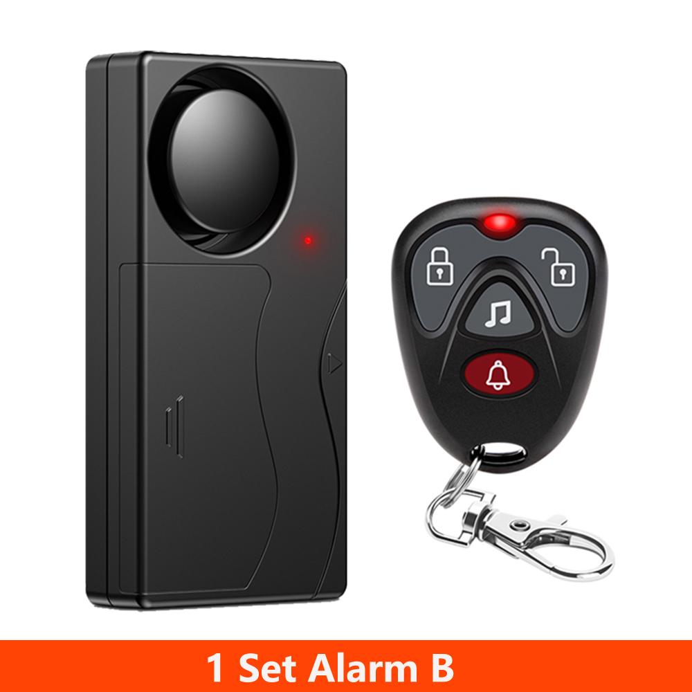 Awapow Anti-Theft Door And Window Alarm Home Bicycle Car Motorcycle Security Wireless Vibration Bike Sensor Remote Control 110dB Anti-Theft Alarm B