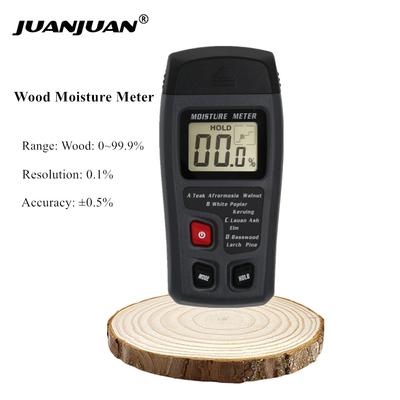 MT10 Zweipoliger Digitaler Holzfeuchtemesser 0-99,9% Holzfeuchte Tester Holzfeuchte Detektor mit Großem LCD-Display